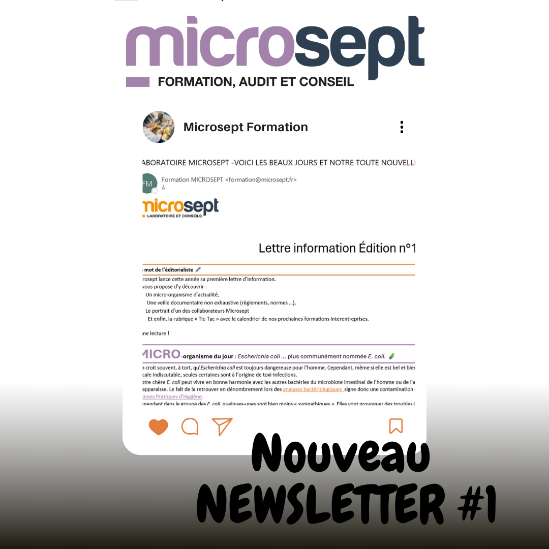 Première Newsletter, diverses informations sur l’hygiène et la sécurité microbiologique des aliments 